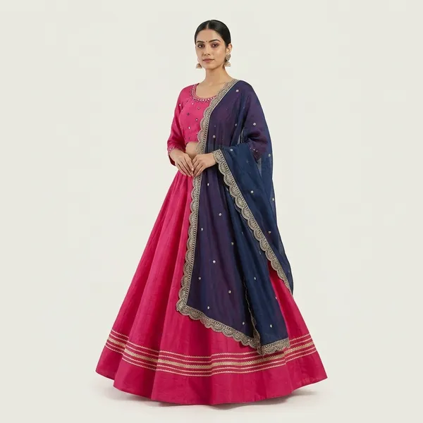 Pink_Premium_Cotton_Lehenga_Choli_Set_For_Women