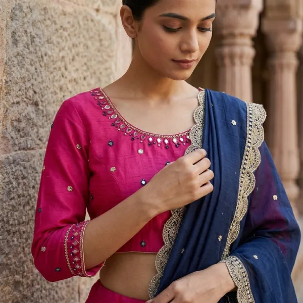 Pink_Premium_Cotton_Lehenga_Choli_Set_For_Women