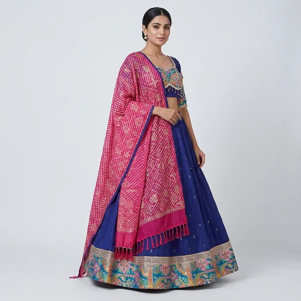 Blue_Premium_Cotton_Lehenga_Choli_Set_For_Women