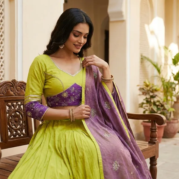 Yellow_And_Purple_Roman_Silk_Stitched_Lehenga_Choli_Set_For_Women