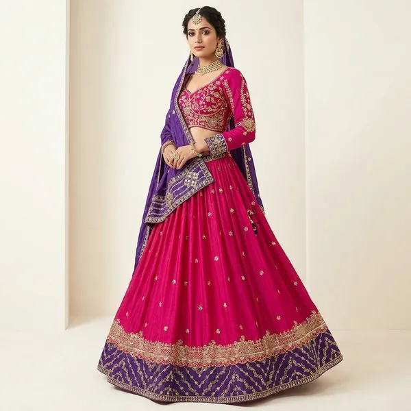 Pink_And_Purple_Gajji_Silk_Embroidered_Stitched_Lehenga_Choli_Set_For_Women