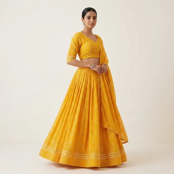 Yellow_Premium_Cotton_Lehenga_Choli_Set_For_Women