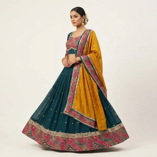 Multicolor_Roman_Silk_Embroidered_Stitched_Lehenga_Choli_Set_For_Women