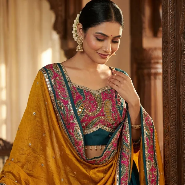 Multicolor_Roman_Silk_Embroidered_Stitched_Lehenga_Choli_Set_For_Women