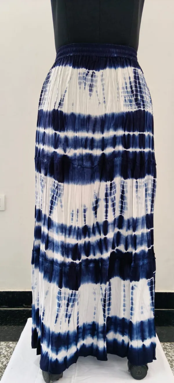 Navy_Blue_And_White_Fine_Viscose_Premium_Tier_Skirt_For_Women