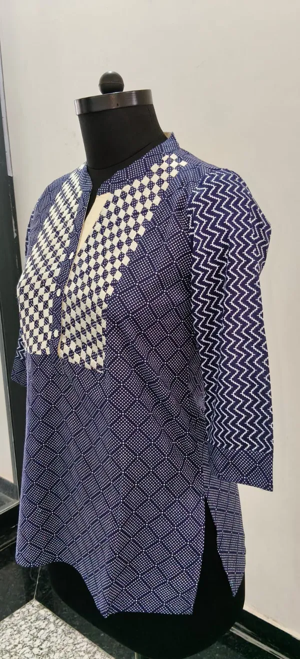 Blue_Fine_Cotton_Cambric_Premium_Top_For_Women