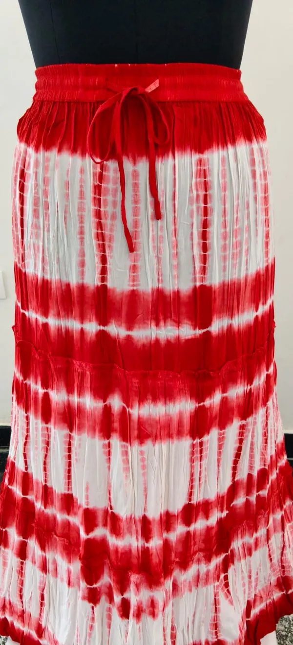 Red_And_White_Viscose_Tier_Skirt_For_Women