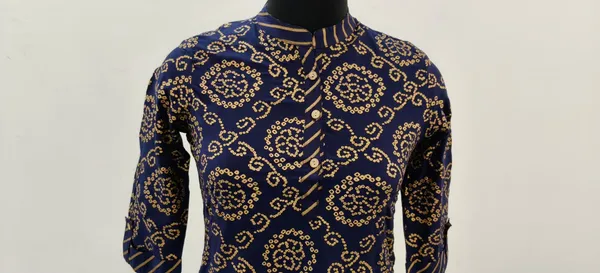 Navy_Blue_Cotton_Premium_Kurta_For_Women
