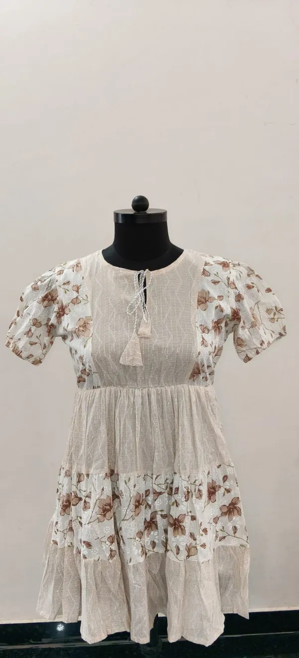 Beige_Fine_Lurex_Cotton_Premium_Dress_For_Women