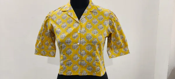 Yellow_Pure_Cotton_Premium_Crop_Top_For_Women
