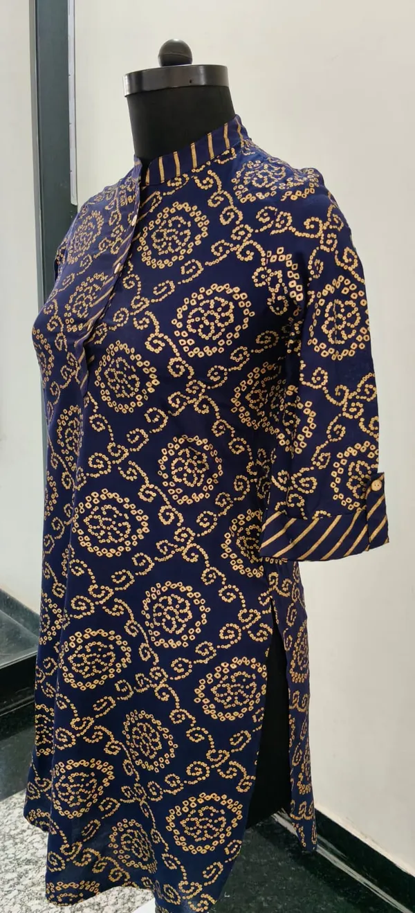 Navy_Blue_Cotton_Premium_Kurta_For_Women