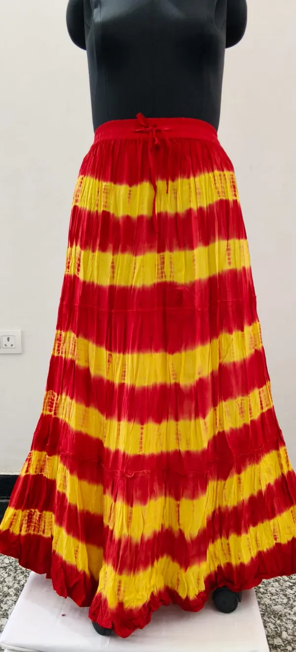 Red_And_Yellow_Viscose_Tier_Skirt_For_Women
