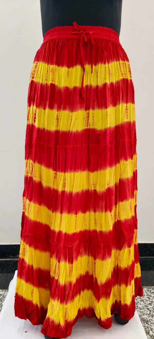 Red_And_Yellow_Viscose_Tier_Skirt_For_Women