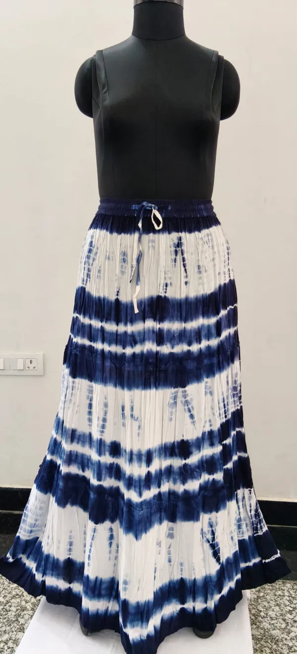 Navy_Blue_And_White_Fine_Viscose_Premium_Tier_Skirt_For_Women