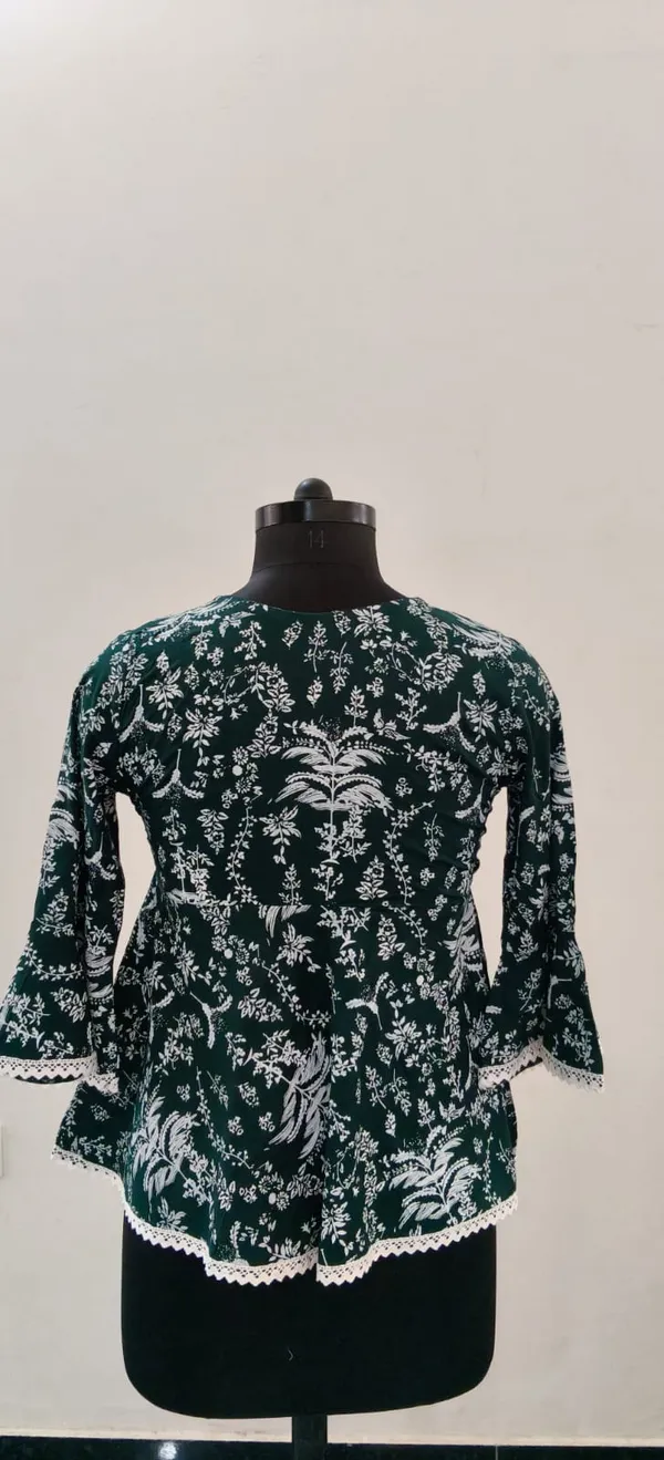 Bottle_Green_Fine_Viscose_Self_Weave_Khadi_Premium_Top_For_Women