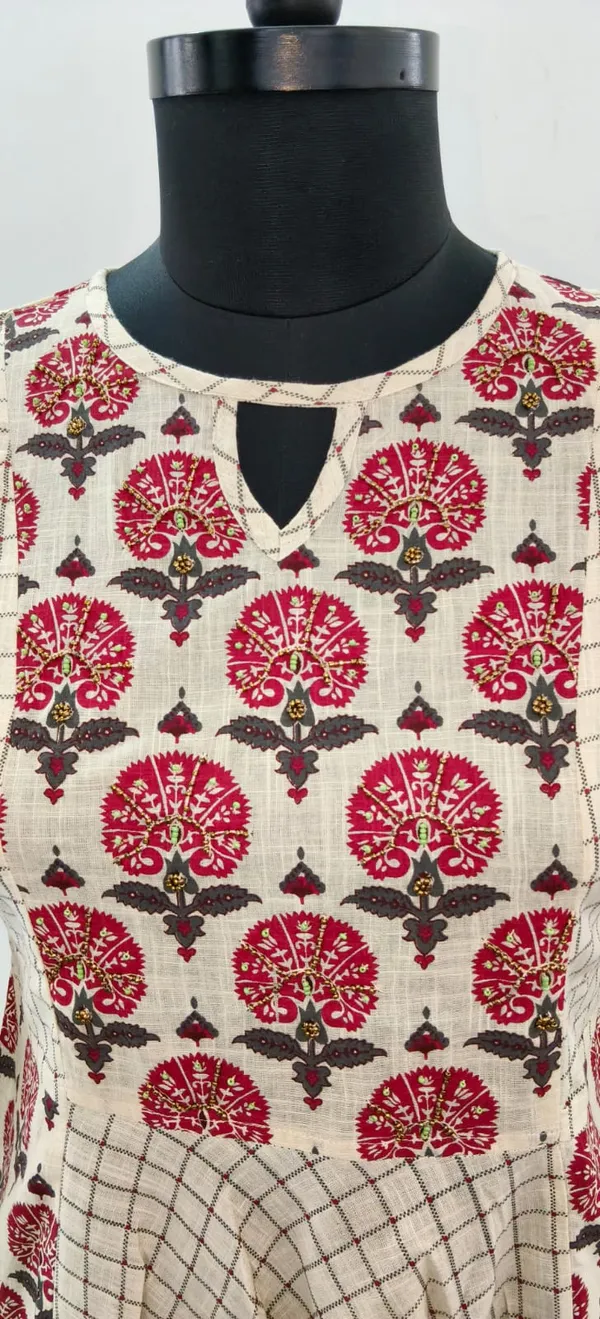 Maroon_Pure_Cotton_Self_Weave_Premium_Top_For_Women