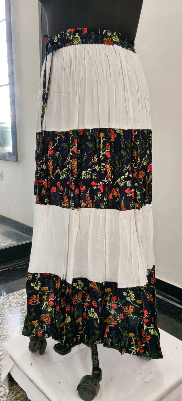 Blue_With_White_Fine_Viscose_Premium_Skirt_For_Women