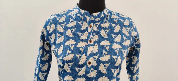Blue_Printed_Pure_Cotton_Short_Top_For_Women