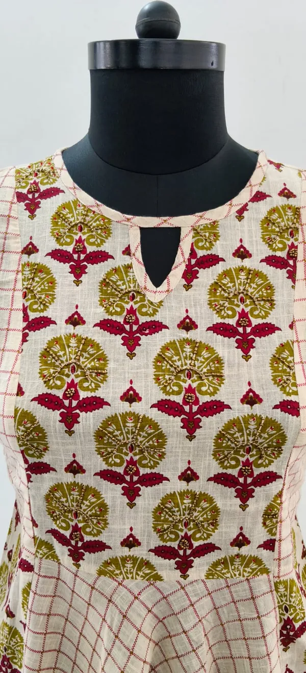 Green_Pure_Cotton_Self_Weave_Premium_Top_For_Women