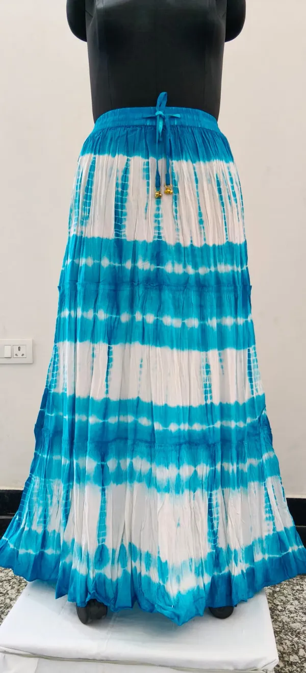 Blue_And_White_Fine_Viscose_Premium_Tier_Skirt_For_Women