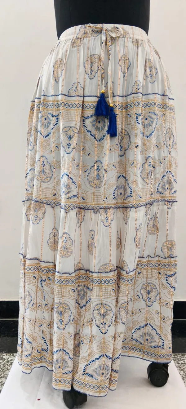 Off_White_With_Black_Print_Fine_Viscose_Lurex_Crinkle_Premium_Skirt_For_Women