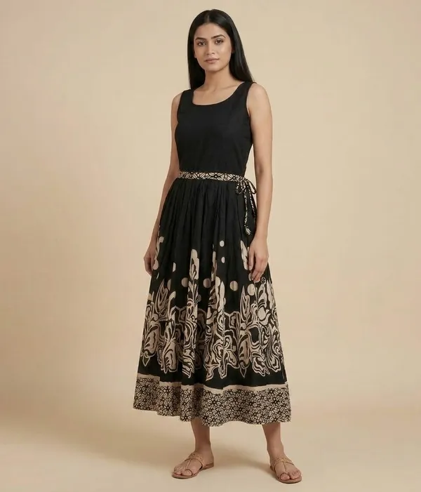 Black_Cotton_Premium_Skirt_For_Women
