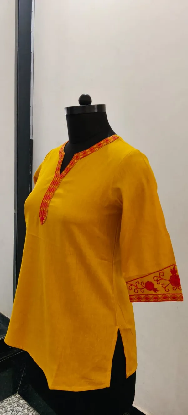 Yellow_Cotton_Flex_Premium_Top_For_Women