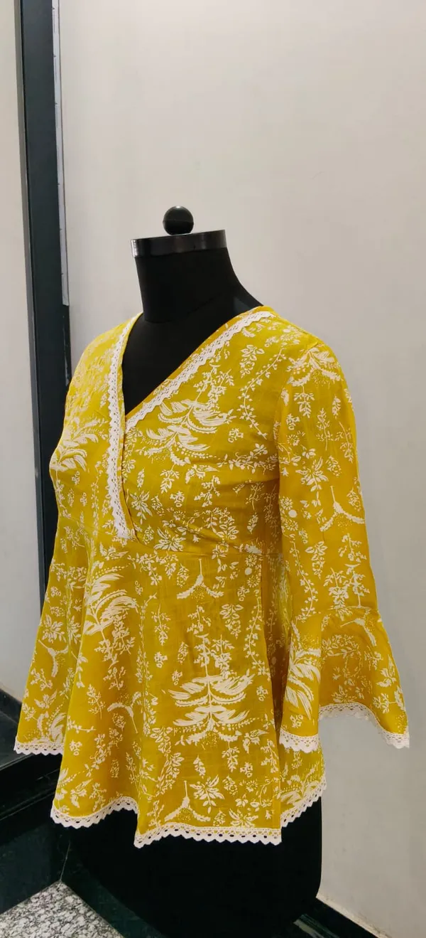 Mustard_Golden_Fine_Viscose_Self_Weave_Khadi_Premium_Top_For_Women