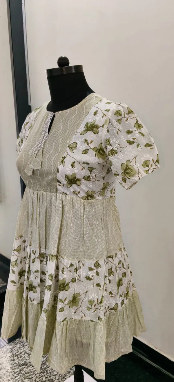 Pistachio_Green_Fine_Lurex_Cotton_Premium_Short_Maxi_Dress_For_Women