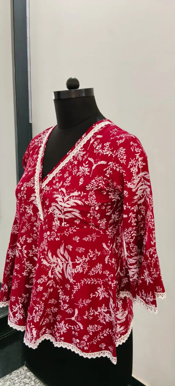 Maroon_Fine_Viscose_Self_Weave_Khadi_Premium_Top_For_Women