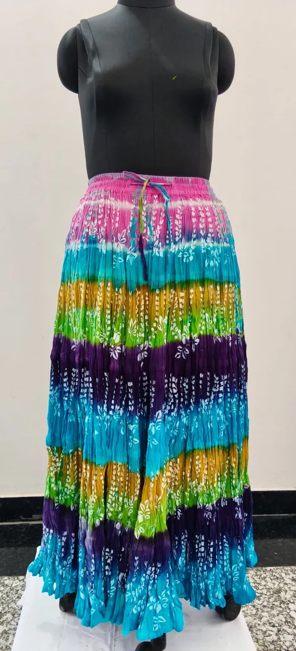 Turquoise_Blue_Fine_Cotton_Voile_Khadi_Premium_Skirt_For_Women