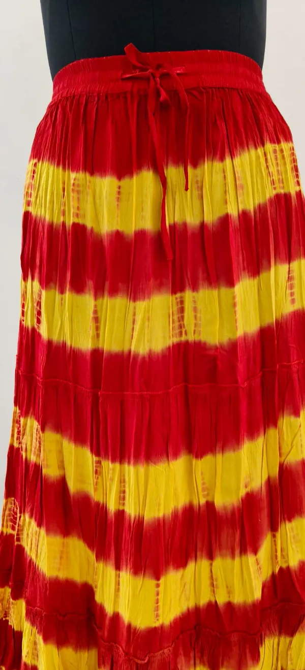 Red_And_Yellow_Viscose_Tier_Skirt_For_Women