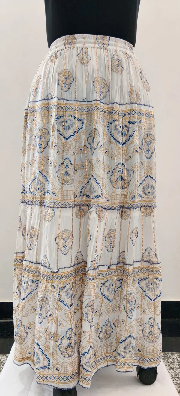 Off_White_With_Black_Print_Fine_Viscose_Lurex_Crinkle_Premium_Skirt_For_Women