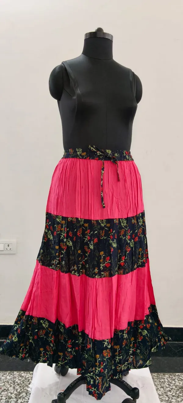 Blue_With_Gajari_Fine_Viscose_Premium_Skirt_For_Women