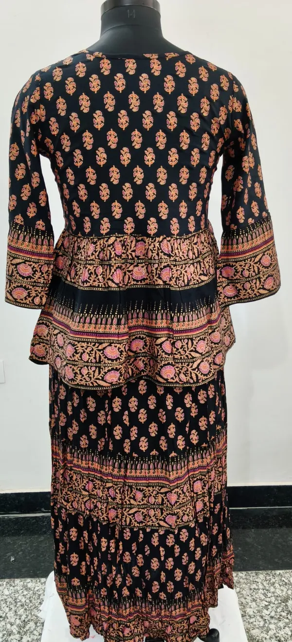 Black_And_Pink_Fine_Viscose_Premium_Top_And_Skirt_Set_For_Women