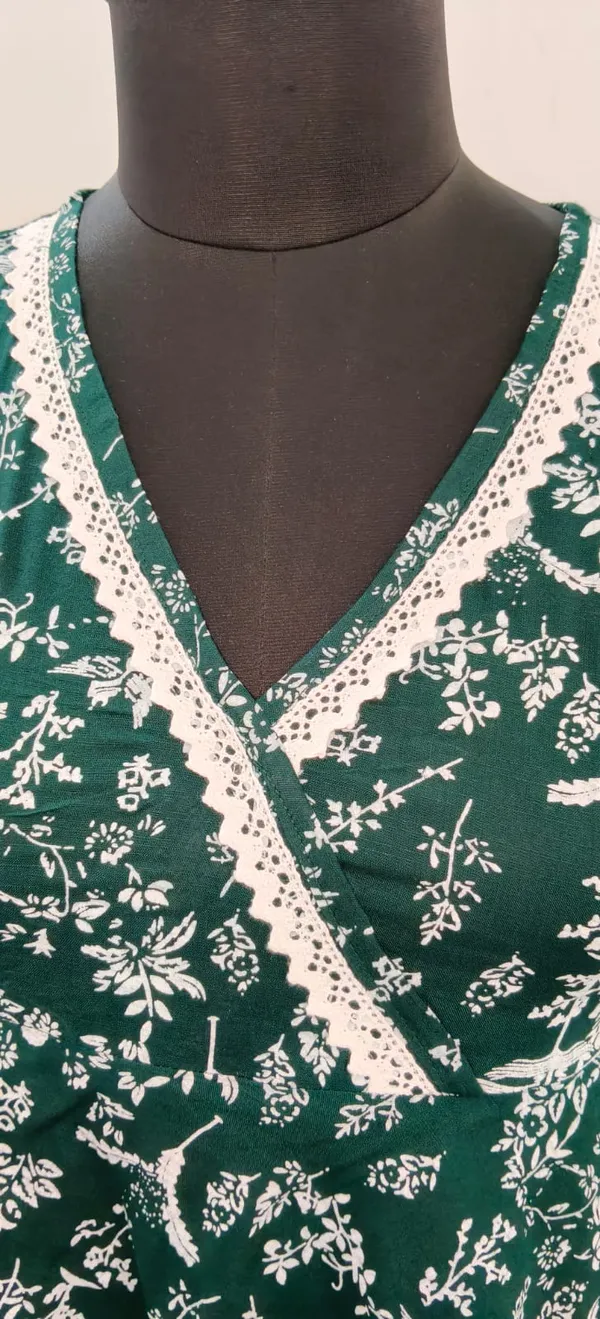 Bottle_Green_Fine_Viscose_Self_Weave_Khadi_Premium_Top_For_Women