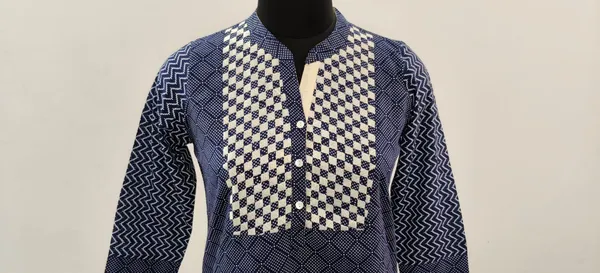Blue_Fine_Cotton_Cambric_Premium_Top_For_Women