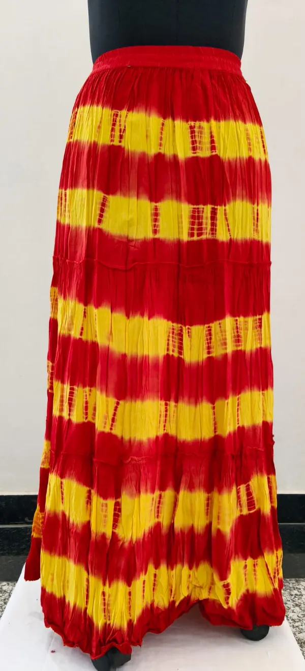 Red_And_Yellow_Viscose_Tier_Skirt_For_Women