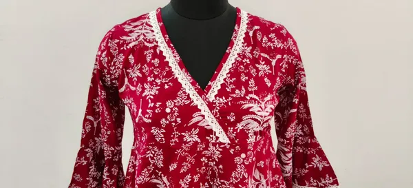 Maroon_Fine_Viscose_Self_Weave_Khadi_Premium_Top_For_Women