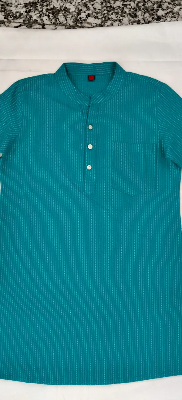 Teal_Green_Pure_Cotton_Premium_Kurta_For_Kids