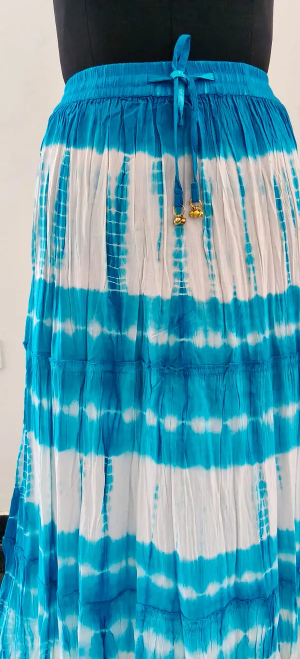 Blue_And_White_Fine_Viscose_Premium_Tier_Skirt_For_Women