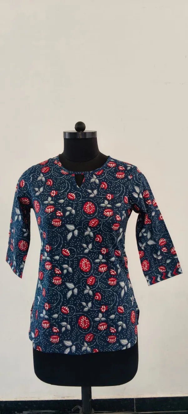 Navy_Blue_Pure_Cotton_Premium_Top_For_Women