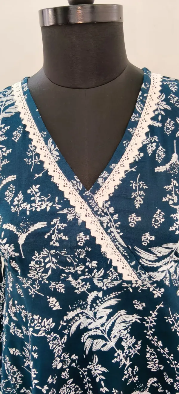 Navy_Blue_Fine_Viscose_Self_Weave_Khadi_Premium_Top_For_Women