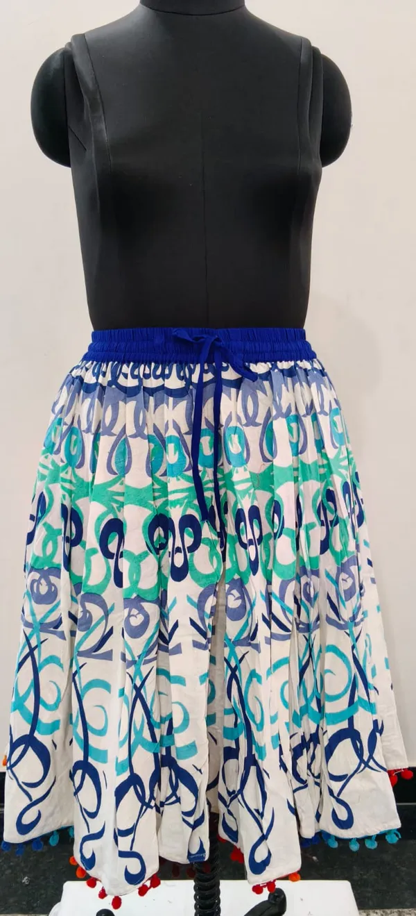Blue_Fine_Cotton_Shitting_Premium_Skirt_For_Women