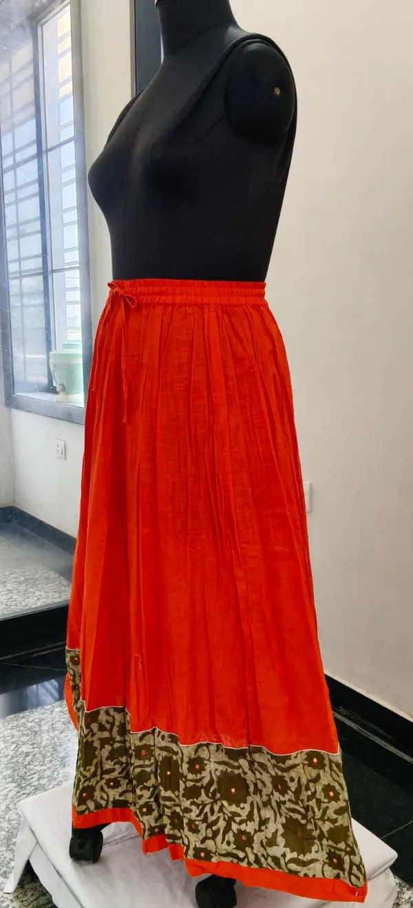 Orange_Cotton_Fabric_Premium_Skirt_For_Women