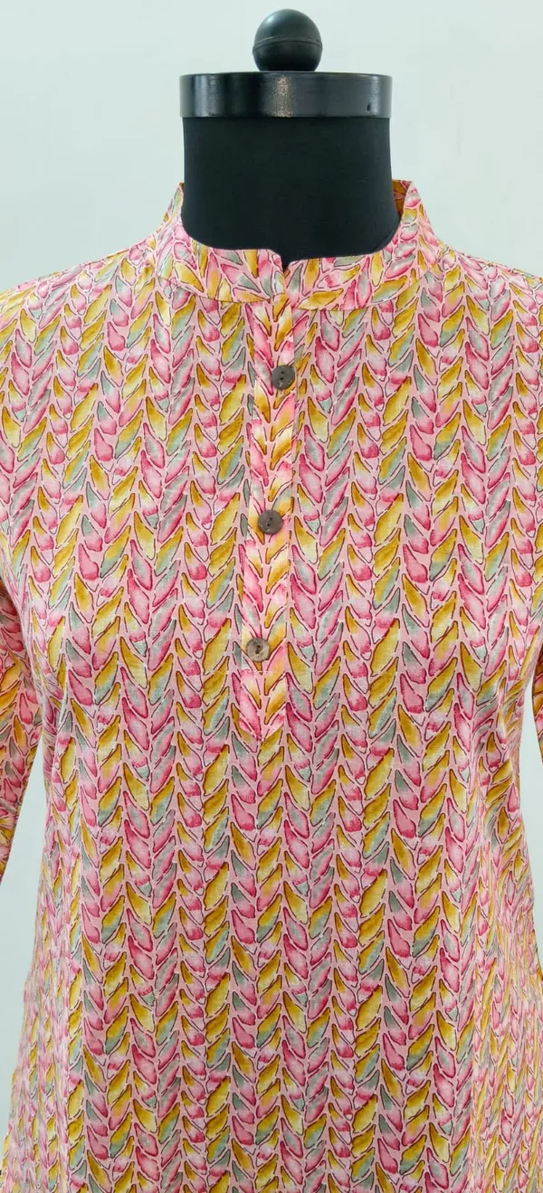 Light_Orange_Printed_Pure_Cotton_Premium_Short_Top_For_Women