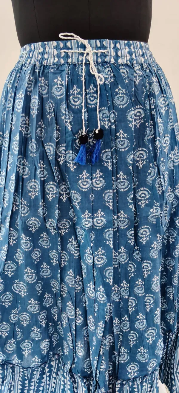 Indigo_Blue_Fine_Printed_Cambric_Cotton_Premium_Skirt_For_Women