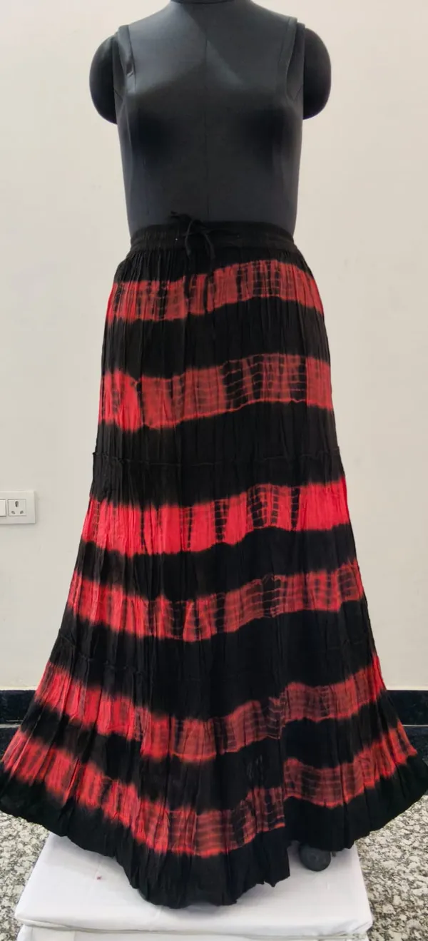 Red_And_Black_Fine_Viscose_Premium_Tier_Skirt_For_Women
