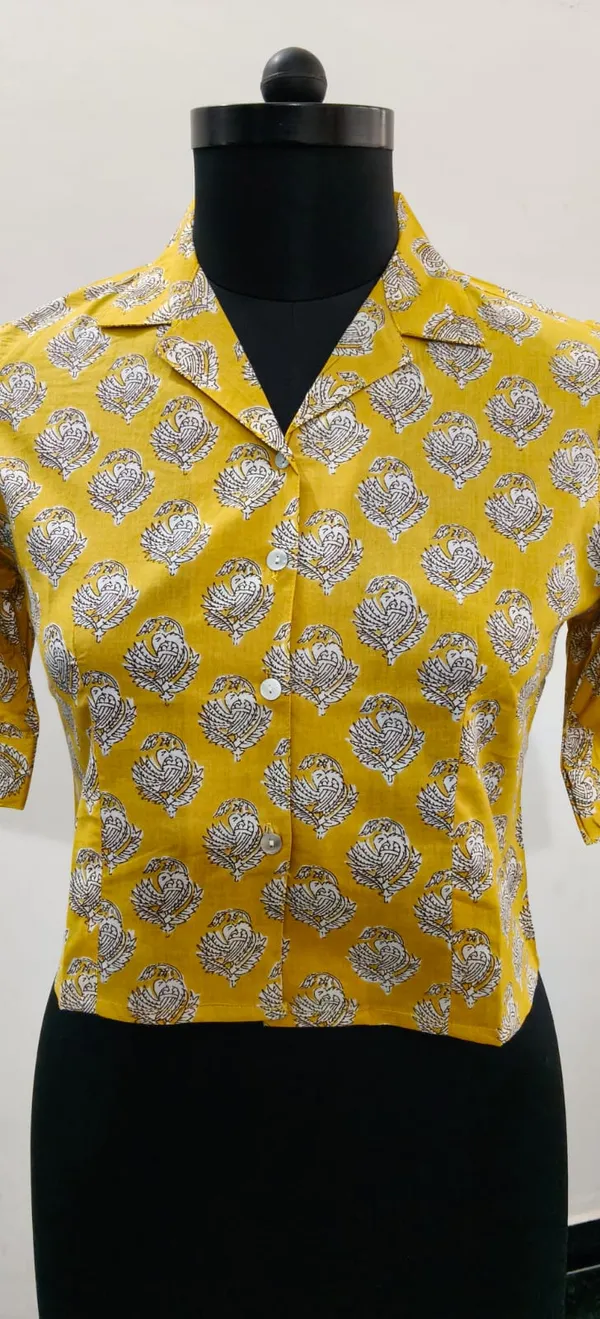 Yellow_Pure_Cotton_Premium_Crop_Top_For_Women