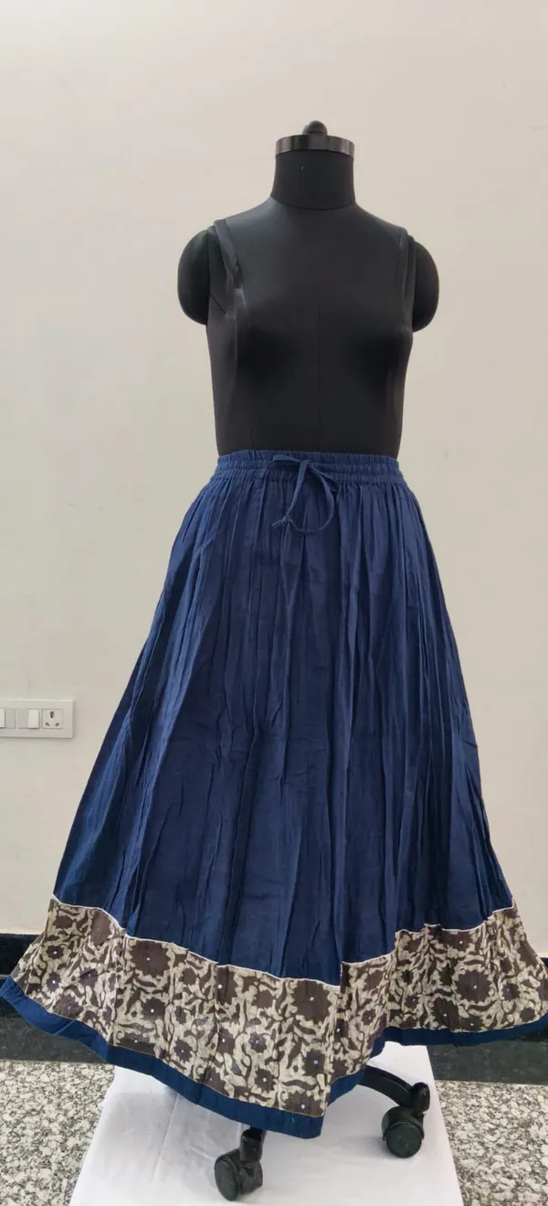 Navy_Blue_Cotton_Fabric_Premium_Skirt_For_Women